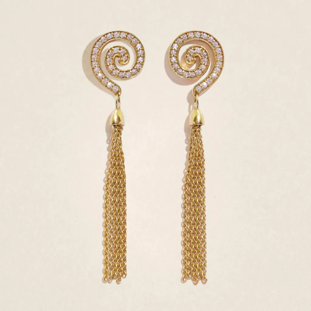 Boucles d'oreilles Spirale Pompon - Ucciani