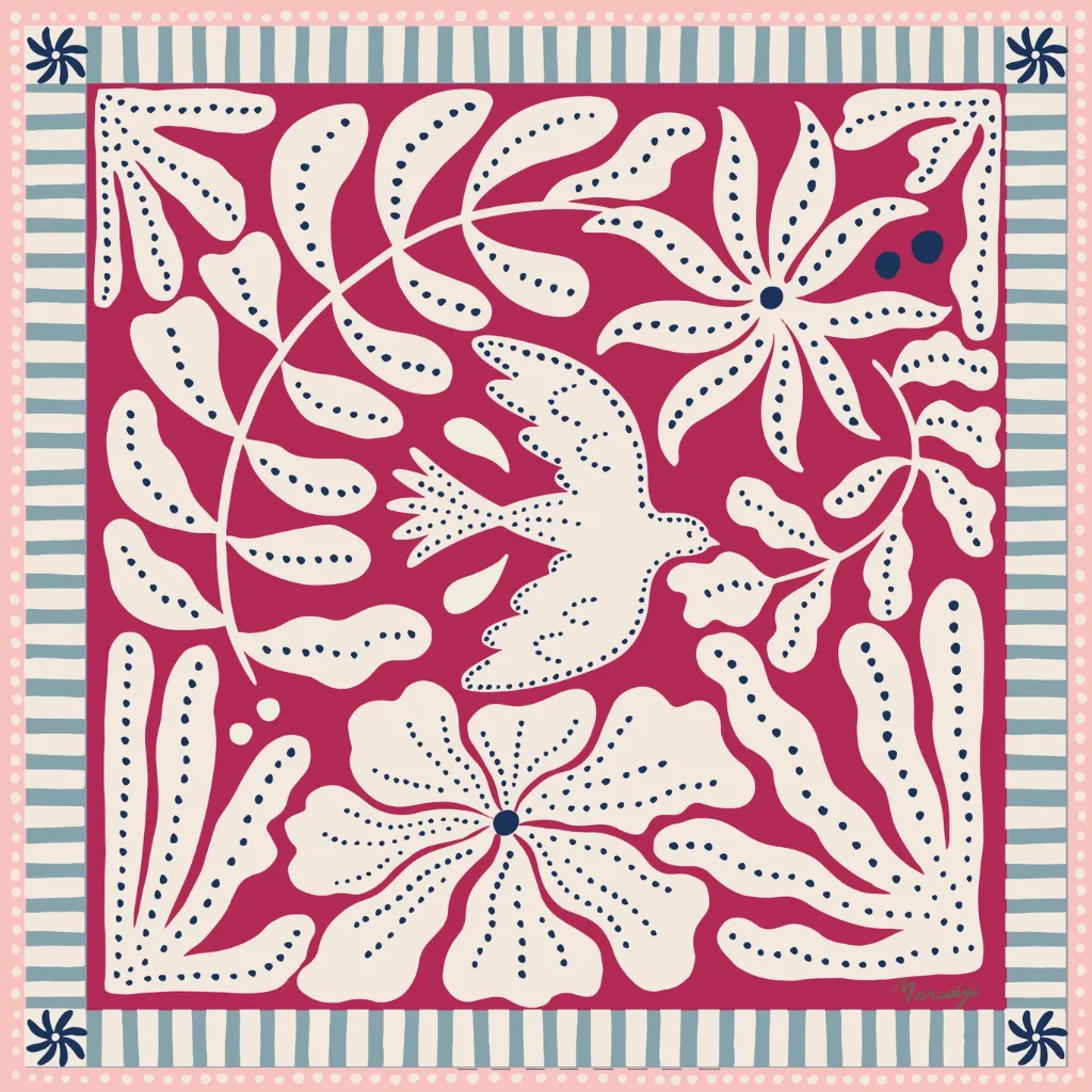 Foulard Liberté Fuschia coton - Maradji