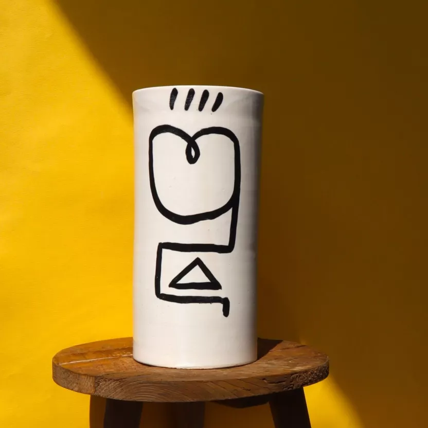 Vase Visage Graphique - Maison Marmol