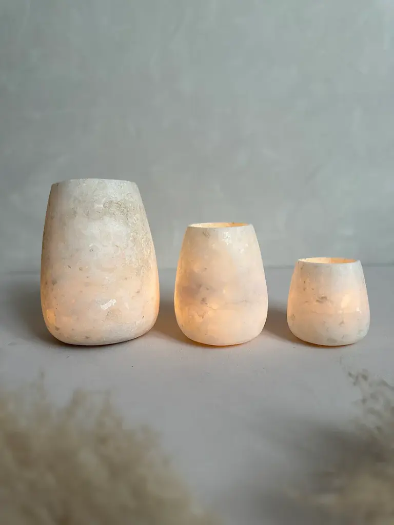 Photophore M en albâtre Vase - Roya