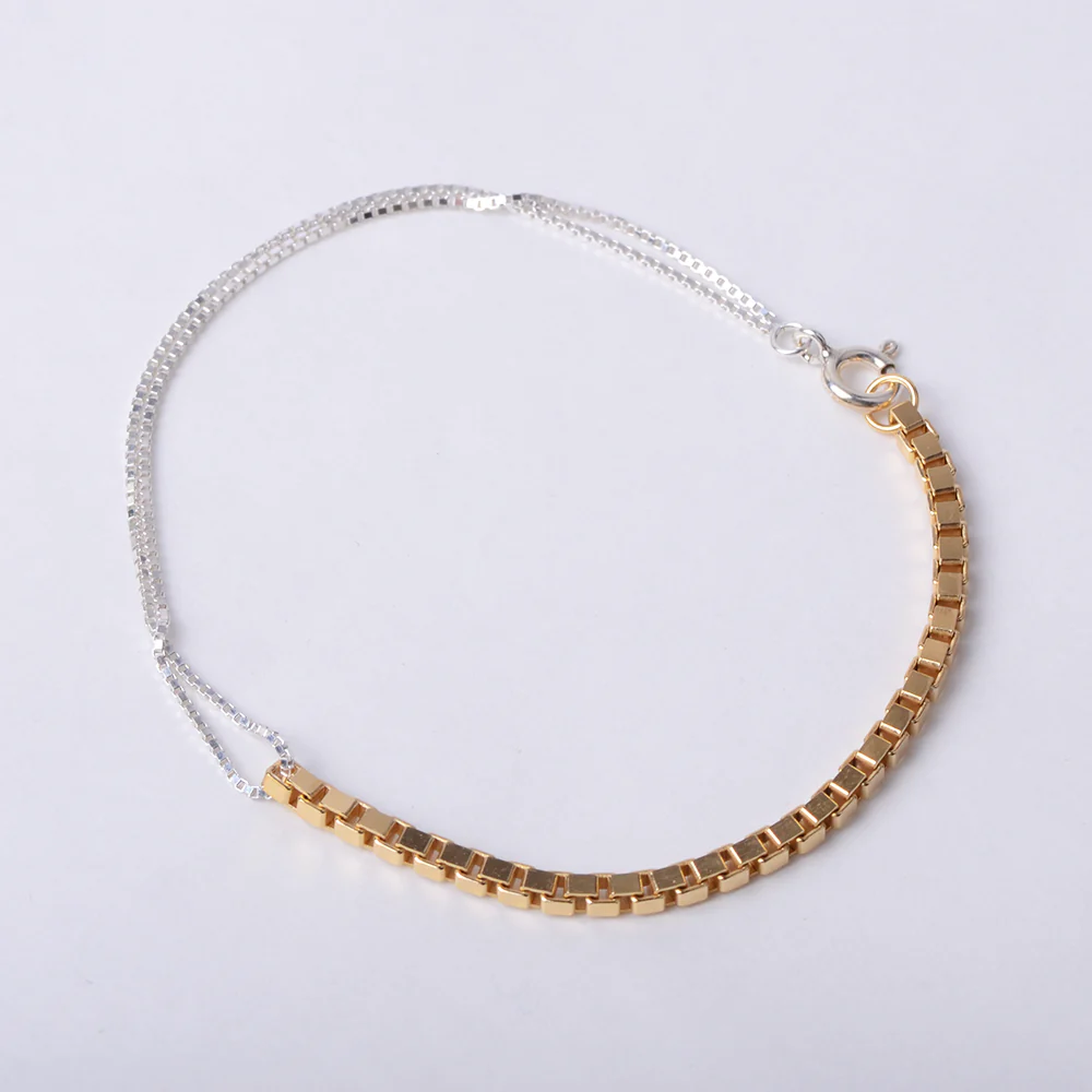 Bracelet Square Cubes argent et plaqué or - Charlotte Wooning