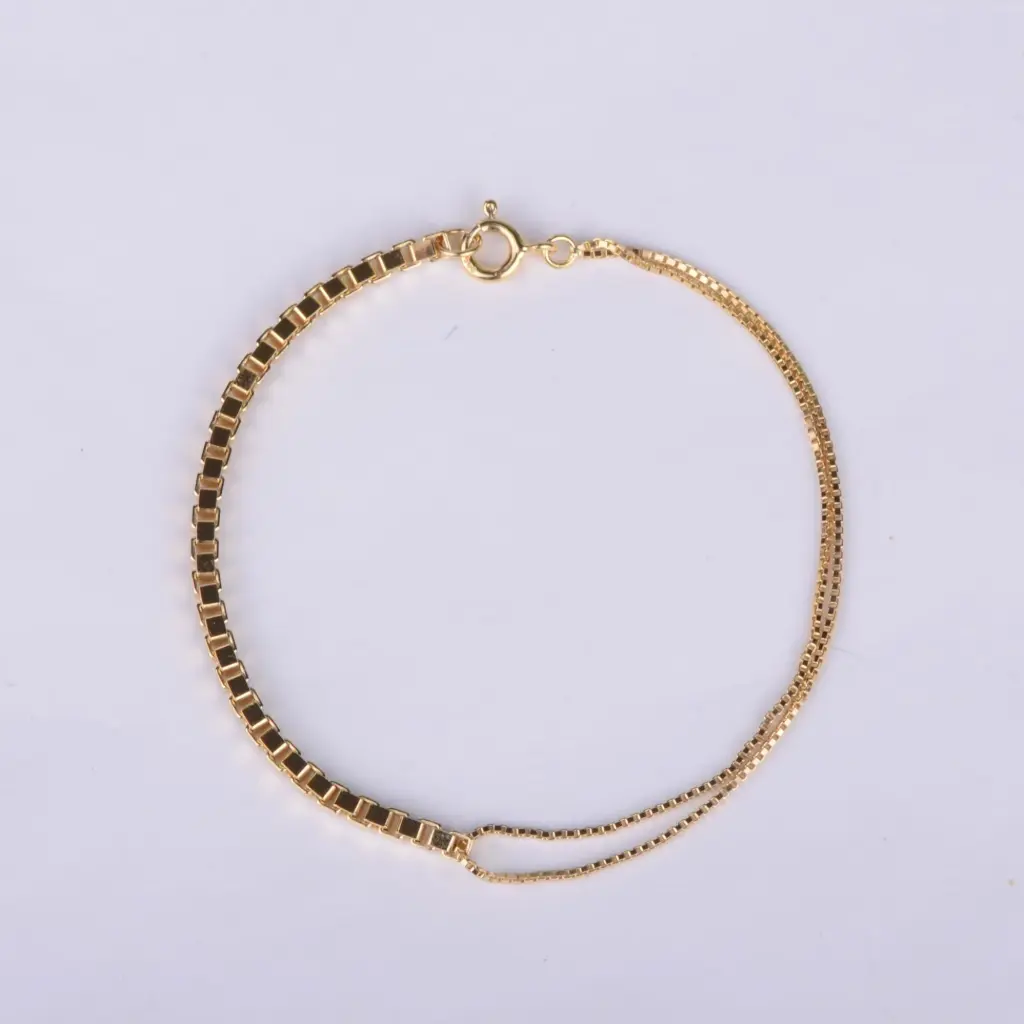 Bracelet Square Cubes plaqué or - Charlotte Wooning