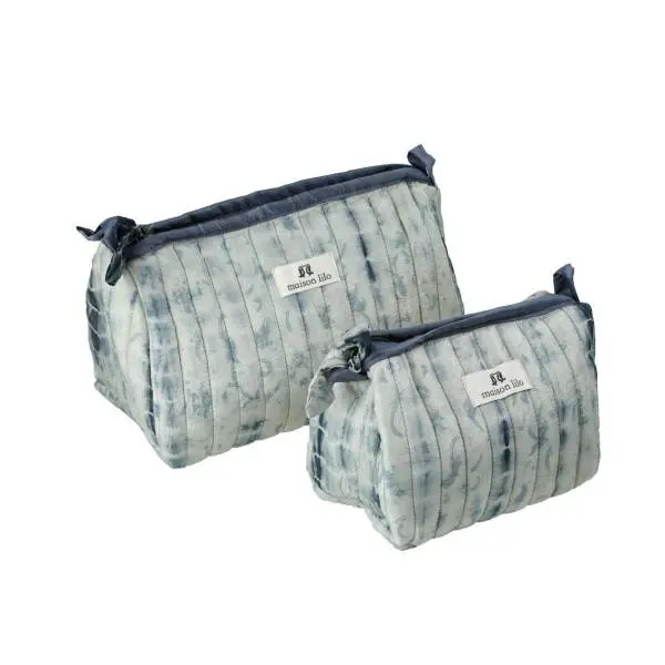 Trousse M matelassées en sari de soie upcyclé - Maison Lilo