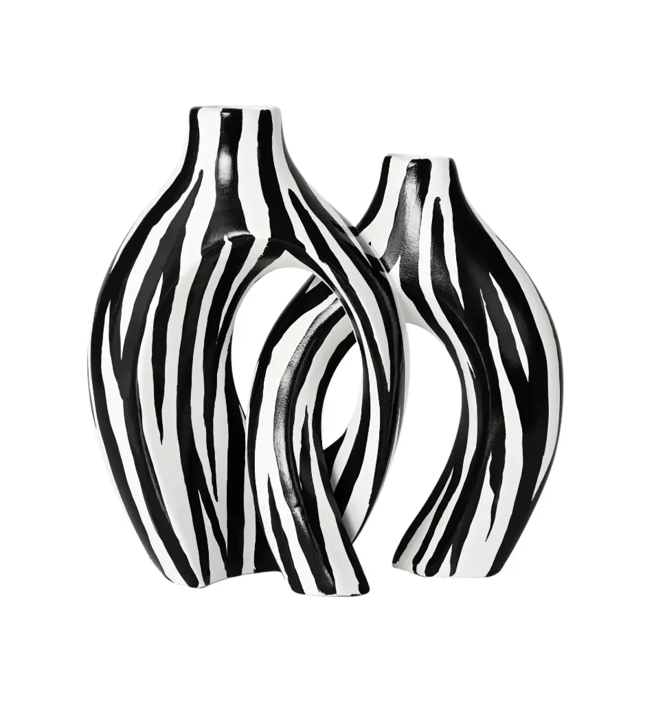 Duo de Vases Enlacés Philae Zèbre - Maison Marmol