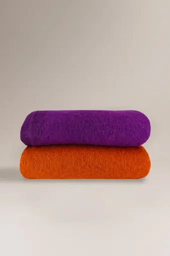 Jori Throw blanket terracotta/violet - Moismont