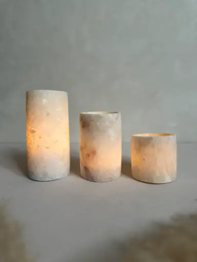 Photophore L en albâtre Cylindre - Roya