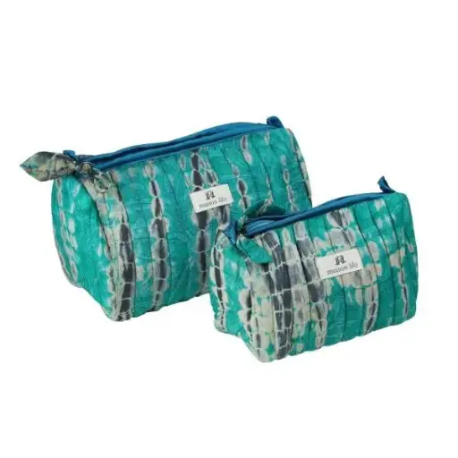 Trousse M matelassées en sari de soie upcyclé - Maison Lilo