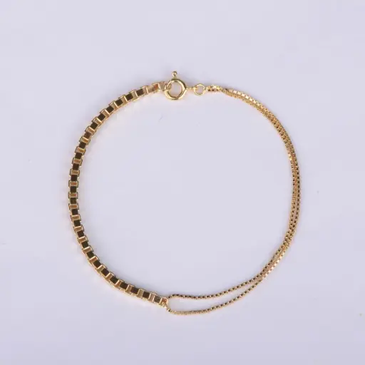 Bracelet Square Cubes plaqué or - Charlotte Wooning