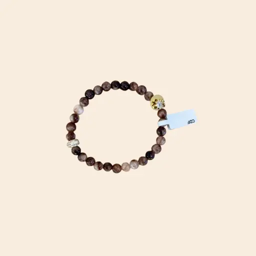 Bracelet rond strass et petite étoile - Clair de Femme